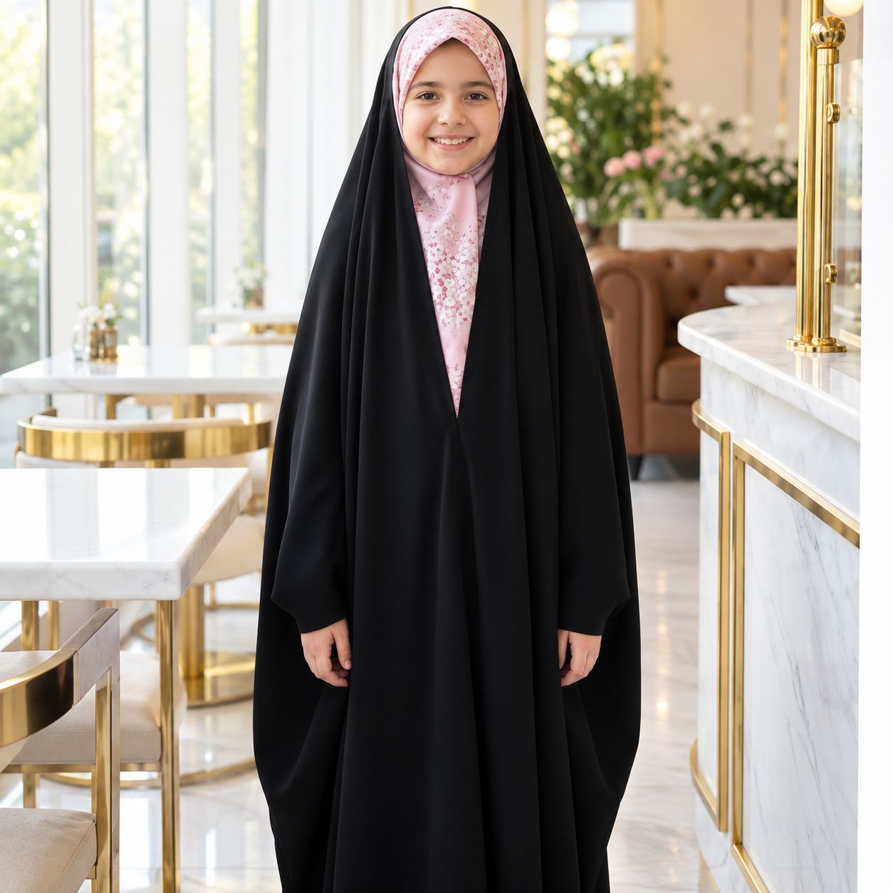 چادر بچگانه / عربی اصیل (جده) / پارچه حریر اسود (شهرکرد)