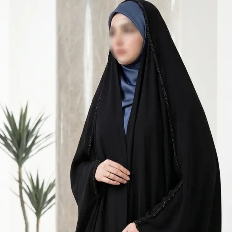 چادر سیمین | چادر عربی جده جواهردوزی شده با دوخت ظریف و متریال باکیفیت