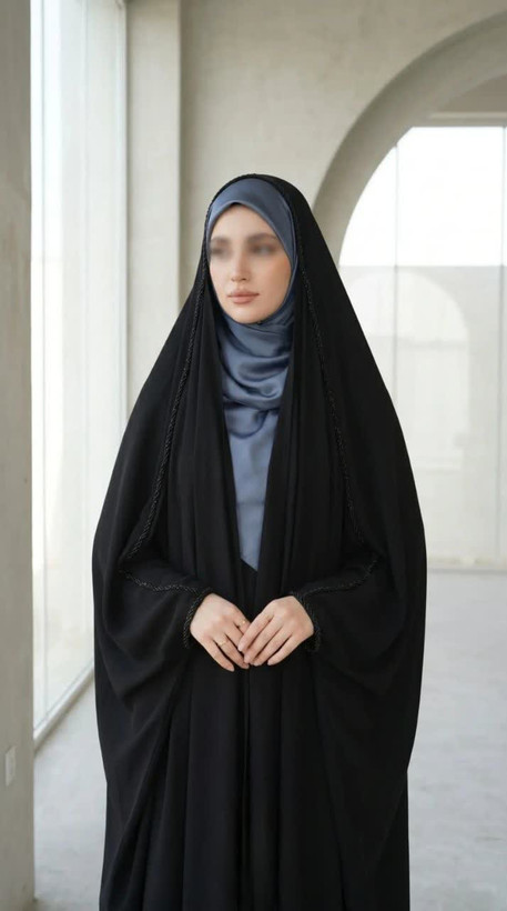 چادر سیمین | چادر عربی جده جواهردوزی شده با دوخت ظریف و متریال باکیفیت